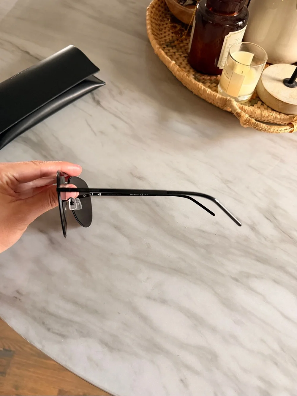 Saint Laurent Men's Black Aviator Sunglasses - Classic Metal Frame